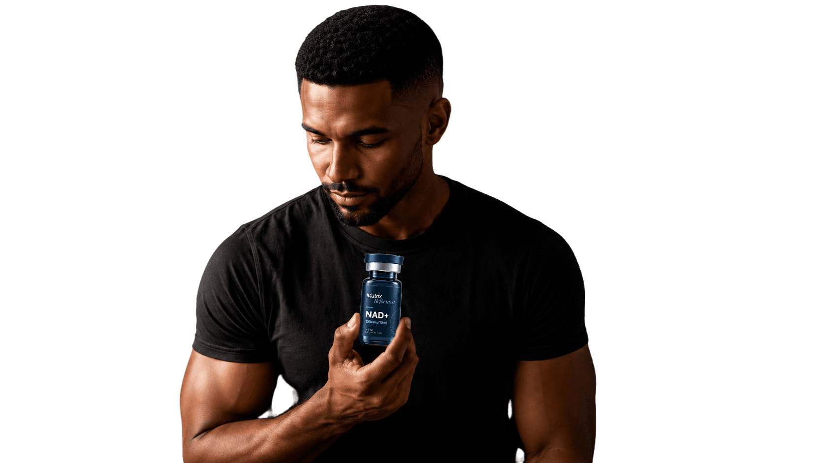Man holding a testosterone cypionate vial.